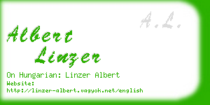 albert linzer business card